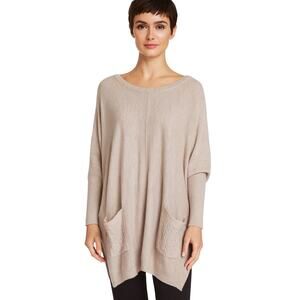 Escio Heather Mocha Oversized Tunic Blouse Women’s Size S/M Long Sleeve NWT